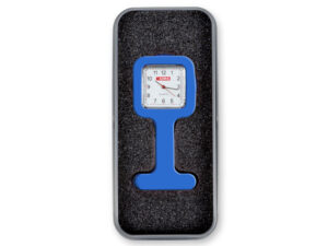 GIMA Zegarek pielęgniarski w pudełku, silikonowy z przypinką, średnica 35 mm