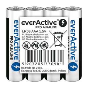 EVERACTIVE LR03 AAA PRO Baterie alkaliczne do urządzeń o dużym poborze, 4 szt.