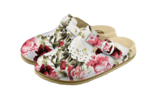 ABAT ROZM. 42 PIWONIE Klapki damsko-męskie zakryte z dziurkami, regulowany pasek