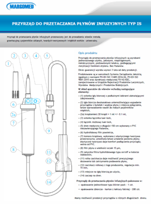 MARGOMED IS Przyrząd do infuzji, jałowy, bez ftalanów