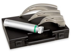 GIMA GREEN Laryngoskop Zestaw 3 łyżek McIntosh w ROZM.ach 2, 3, 4, halogen 2,5 V