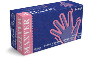 MAXTER COBALT XL Rękawiczki nitrylowe bezpudrowe jednorazowe, 100 szt.
