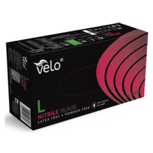 VELO NITRILE BLACK L Rękawice nitrylowe bezpudrowe, czarne, 100 szt.