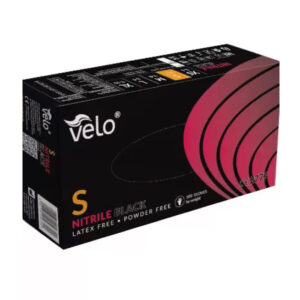 VELO NITRILE BLACK S Rękawice nitrylowe bezpudrowe, czarne, 100 szt.
