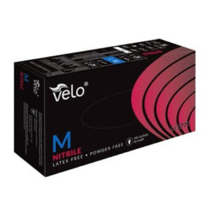 VELO NITRILE BLACK M Rękawice nitrylowe bezpudrowe, czarne, 100 szt.