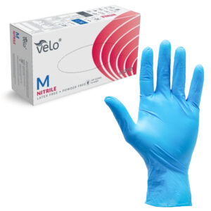 VELO NITRILE BLUE M Rękawice nitrylowe zabiegowe bezpudrowe, niebieskie, 100 szt.