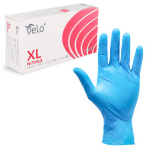 VELO NITRILE BLUE XL Rękawice nitrylowe zabiegowe bezpudrowe, niebieskie, 100 szt.