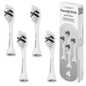 VITAMMY PURA SLIM BIAŁE Końcówki do szczoteczki z systemem headclick, 4 szt.