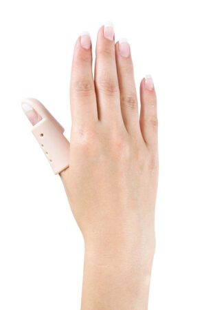 QMED ROZM. 6 Orteza palca z szyną naparstkową, aparat Stacka, beżowy