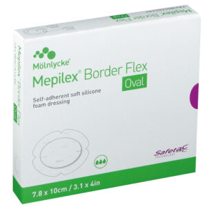 MÖLNLYCKE MEPILEX BORDER FLEX 7,8x10 cm Opatrunek piankowy do leczenia ran, 5 szt.
