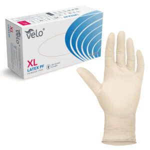 VELO LATEX PF XL Rękawiczki lateksowe bezpudrowe, niesterylne, 100 szt.