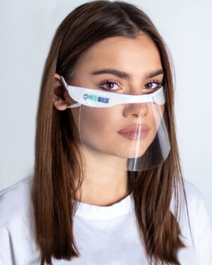 Mini Przyłbica osłona twarzy 2 szt., wielorazowa, PVC i filc, do pracy i nauki