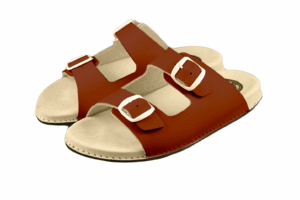 ABAT ROZM. 36 BRĄZOWE Klapki damsko-męskie, dwa paski regulowane sprzączkami