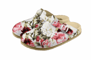 ABAT ROZM. 40 PIWONIE Klapki damsko-męskie zakryte z dziurkami, regulowany pasek