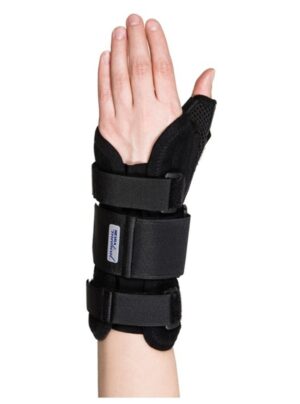 MEYRA MEDICAL MANU PLUS PRAWA ROZM. 4 Orteza ręki stabilizująca z kciukiem, czarna