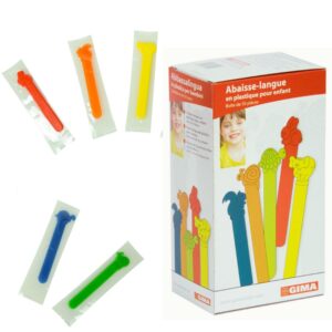 GIMA Szpatułki laryngologiczne ze zwierzątkami, indywidualnie pakowane, 50 szt.