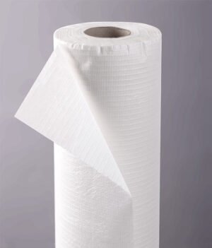 Podkład medyczny podfoliowany 50 cm x 50 m, biały, jednorazowy, perforacja co 38 cm