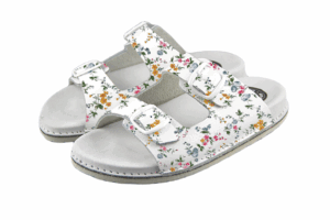 ABAT ROZM. 42 BIAŁE Klapki damsko-męskie, dwa paski regulowane sprzączkami