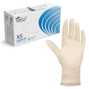 VELO LATEX PF XS Rękawice lateksowe bezpudrowe, niesterylne, 100 szt.