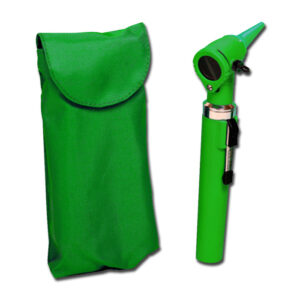 GIMA GIMALUX ZIELONY Otoskop, światłowodowy, halogenowy, z lupą i wziernikami